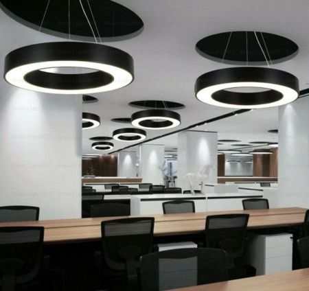 Светильник кольцевой линейный светодиодный подвесной, LED 48W 3CCT (2700К-4000К-6000К) , диаметр 600mm, белый, HB0306-1