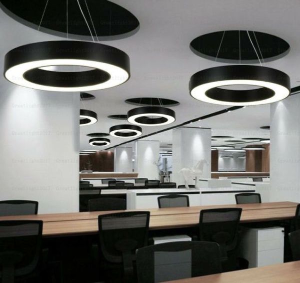 Светильник кольцевой линейный светодиодный подвесной, LED 48W 3CCT (2700К-4000К-6000К) , диаметр 600mm, белый, HB0306-1