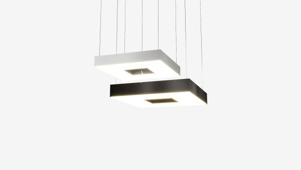 Г-образный светильник подвесной черный SILED CUBO 450х450х100 (21 Вт)