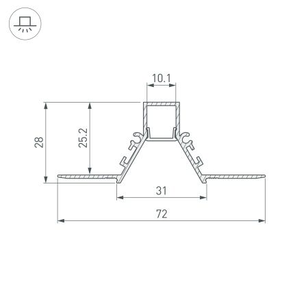 Профиль COMFORT10-V-FANTOM-2000 WHITE (Arlight, Алюминий)