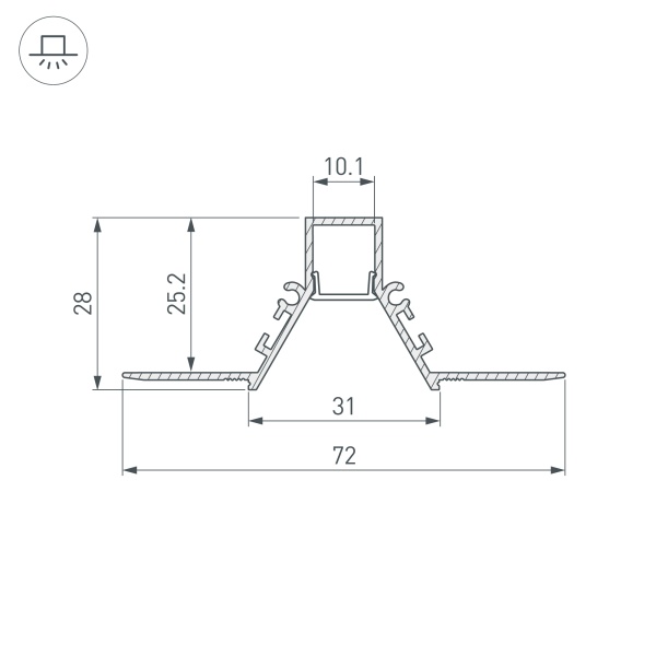Профиль COMFORT10-V-FANTOM-2000 WHITE (Arlight, Алюминий)