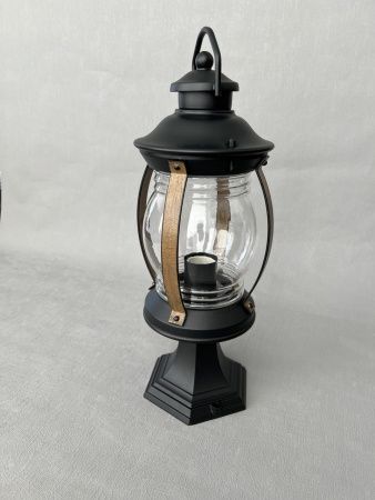 Светильник садово-парковый "Варна", G3964, 1*Е27 60W  IP44 h=0.46m, black+ wood