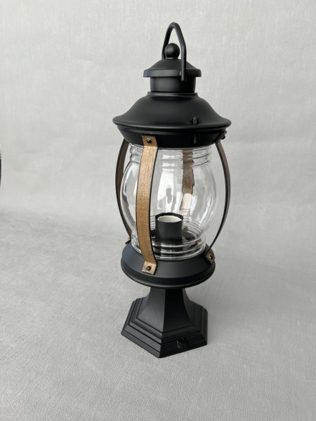 Светильник садово-парковый "Варна", G3964, 1*Е27 60W  IP44 h=0.46m, black+ wood