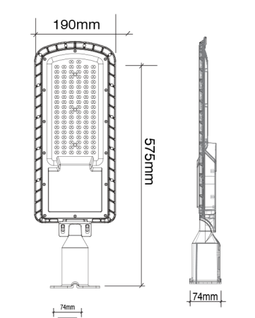 Светильник светодиодный консольный, LED 100W 6000К IP66, темно серый, G7203-2