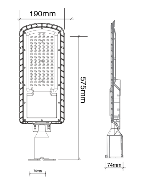 Светильник светодиодный консольный, LED 100W 6000К IP66, темно серый, G7203-2