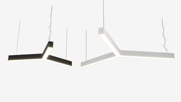 Подвесной Y-образный светильник черный SILED TRIO-STAR-PROF 1670х1450х50х70 (74 Вт)