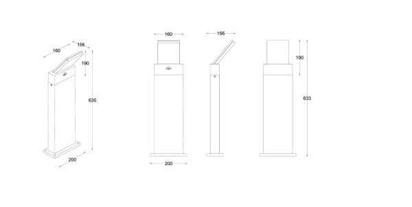 Ландшафтный столбик Lutec, Темно-серый, Модерн, W2890-635 Gr