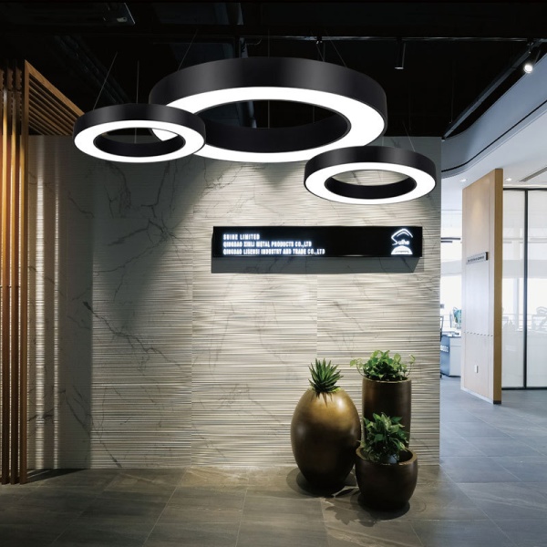 Светильник кольцевой линейный светодиодный  подвесной, HB0310, LED 72W 4000К диаметр 1000mm, черный