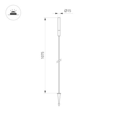 Светильник KT-CATALI-BOLL-H1075-0.5W Warm3000 (BK, 160 deg, 24V) (Arlight, IP65 Металл, 3 года)