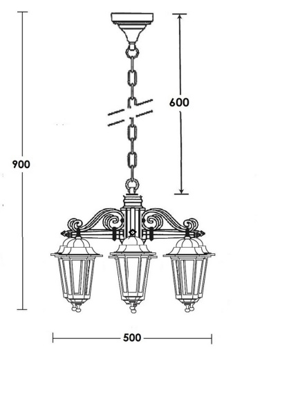Подвесной светильник YAOHUA LUX, Черный, Классика, 79870S/6/02 Bl