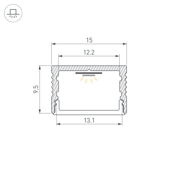 Профиль SL-SLIM15-H10-2000 ANOD (Arlight, Алюминий)
