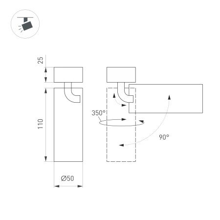 Светильник SP-GABI-SURFACE-FLAP-R50-9W Warm3000 (WH, 36 deg, 230V) (Arlight, IP40 Металл, 5 лет)