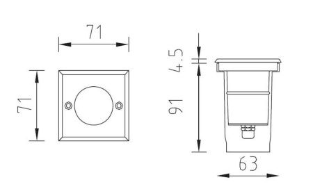 Встраиваемый светильник YAOHUA LUX, 73201В SS