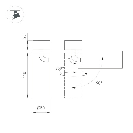 Светильник SP-GABI-SURFACE-FLAP-R50-9W Warm3000 (BK, 36 deg, 230V) (Arlight, IP40 Металл, 5 лет)