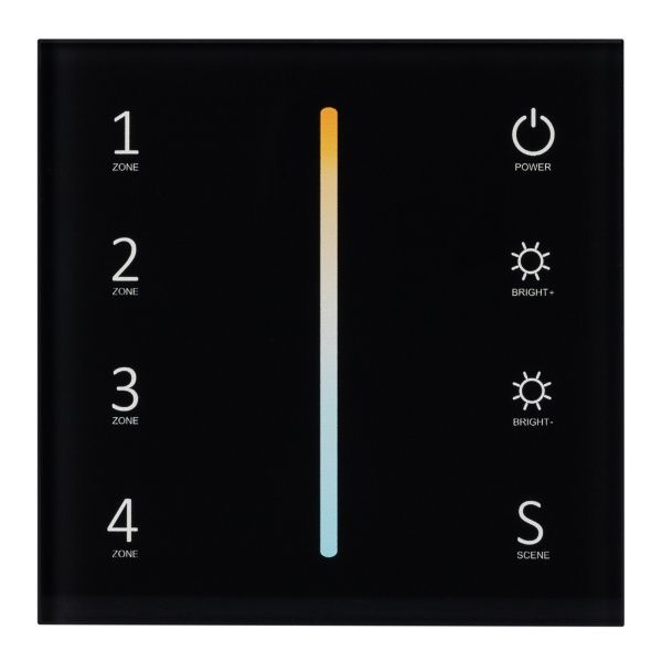 Панель Sens SMART-P43-MIX Black (230V, 4 зоны, 2.4G) (Arlight, IP20 Пластик, 5 лет)