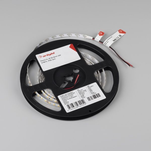 Лента UL-A120-8mm 24V Day4000 (2 W/m, IP20, 5m) (Arlight, Открытый)
