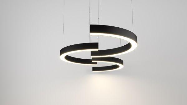 Подвесной светильник полукруг черный SILED NIMBUS-HALF 400х200х100х60 (12 Вт)