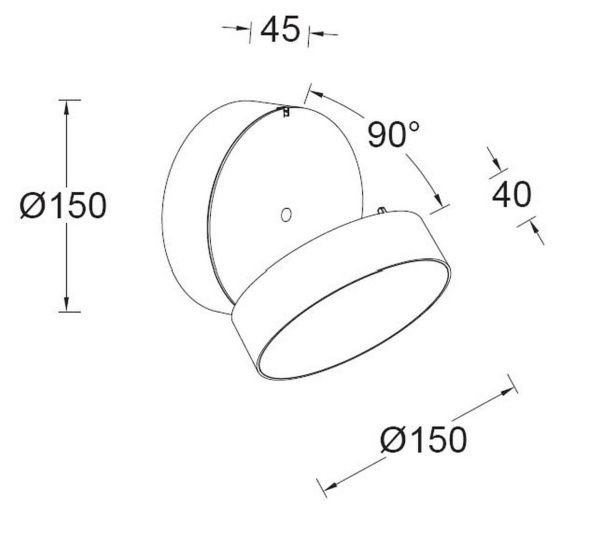 Настенно-потолочный светильник Lutec, Темно-серый, Модерн, W6260L Gr