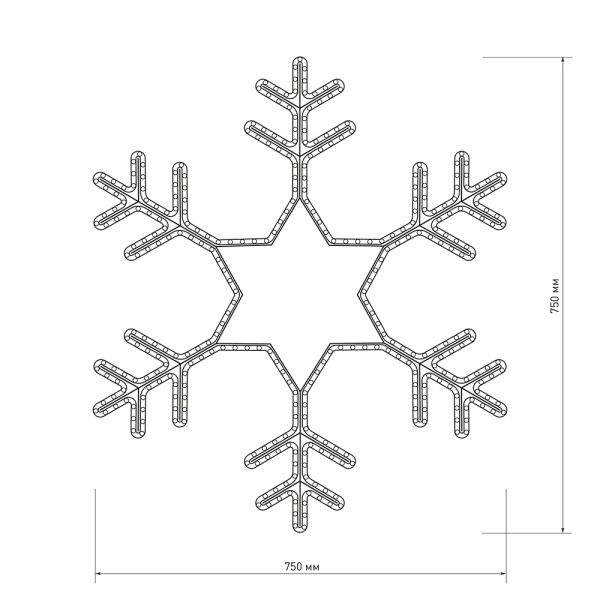 Фигура ARD-SNOWFLAKE-M4-750x750-324LED White (230V, 18W) (Ardecoled, IP65)