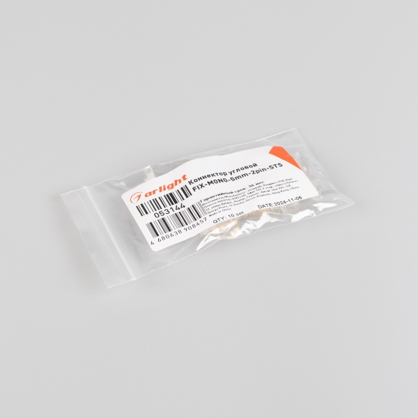 Коннектор угловой FIX-MONO-5mm-2pin-STS (Arlight, Прозрачный)