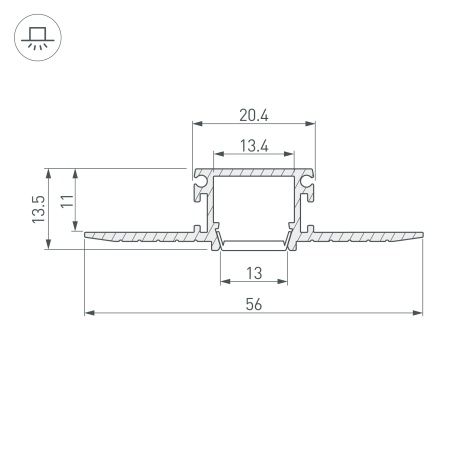 Профиль PDS-F-HIDE-2000 (Arlight, Алюминий)