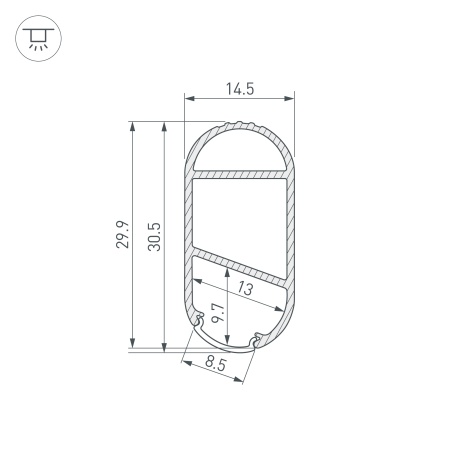Профиль WARDROBE-1530-2000 ANOD (Arlight, Алюминий)