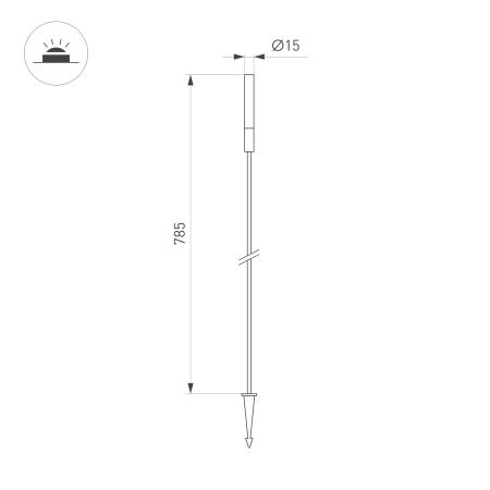 Светильник KT-CATALI-BOLL-H785-0.5W Warm3000 (BK, 160 deg, 24V) (Arlight, IP65 Металл, 3 года)