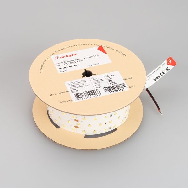 Лента RT-A350-58mm 24V Day4000 (36 W/m, IP20, 2835, 2.5m) (Arlight, Открытый)