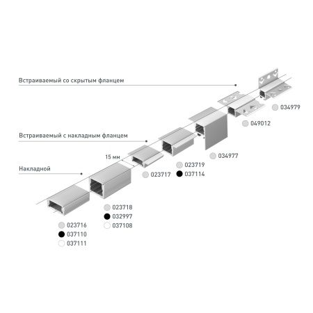 Профиль ARH-CEIL-S16-FANTOM-EDGE-2000 ANOD (Arlight, Алюминий)