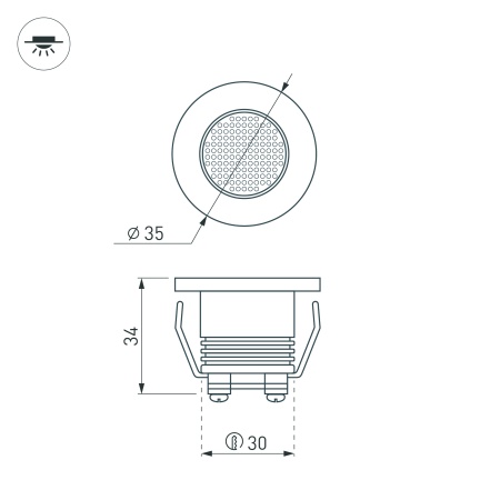 Светодиодный светильник LTM-R35WH 1W White 30deg (Arlight, IP40 Металл, 3 года)