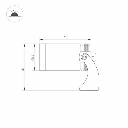 Светильник KT-WATER-R44-8W White6000 (SL, 24 deg, 12V) (Arlight, IP68 Металл, 3 года)