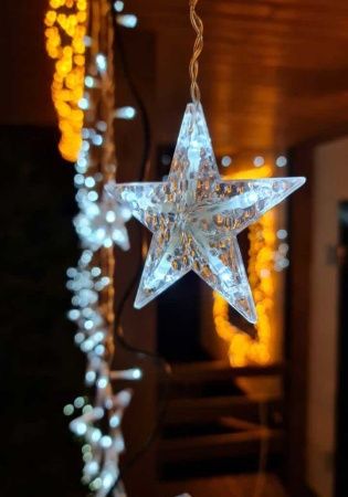 Гирлянда занавес Звезды D6306 SD 3х0,9 м 138 LED IP44 белый