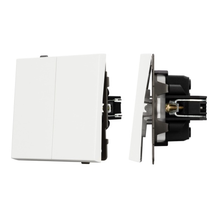 Механизм выключателя двухклавишный проходной SWT-TENDO-MKP2-SFPL-WH (230V, 10A) (Arlight, -)