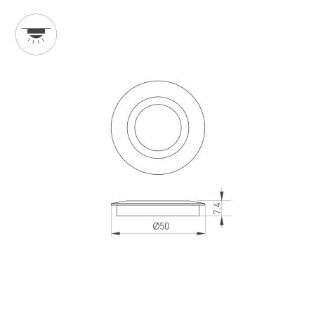 Накладка ART-DECK-CAP-FLAT-R50 (SL, STEEL) (Arlight, Металл)