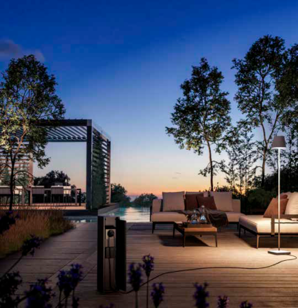 Садовая розетка, G3117-400, 2x2000W h=0.4m  IP44, черный