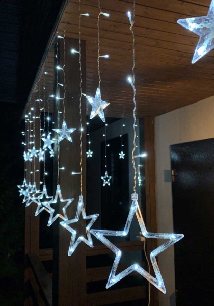 Гирлянда занавес Звезды D6306 SD 3х0,9 м 138 LED IP44 теплый белый