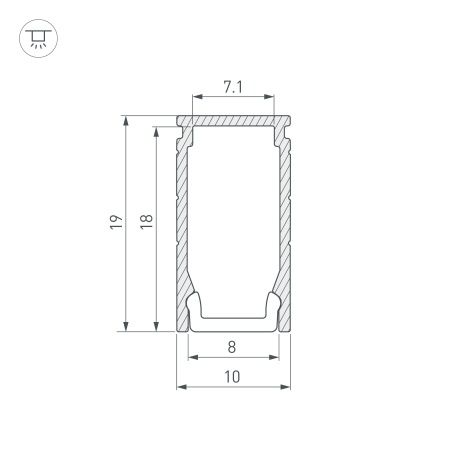 Профиль LINE-1019-2000 ANOD (Arlight, Алюминий)