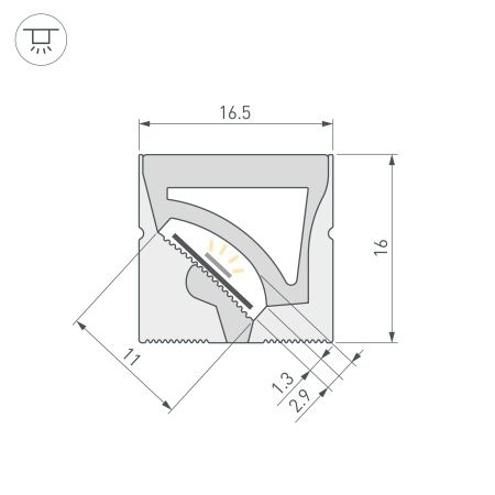 Силиконовый профиль WPH-FLEX-1616-TWIST-S11-5m WHITE (Arlight, Силикон)