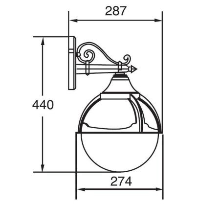 Настенный светильник YAOHUA LUX, Черный, Классика, 88102 Bl