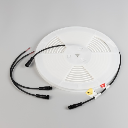 Лента герметичная WAVE-TOP-PU-A144-10x10mm 24V White5700 (5 W/m, IP68, 5m, wire x2) (Arlight, Вывод боковой, 3 года)