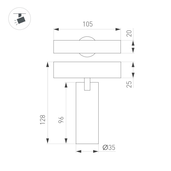 Светильник MAG-SPOT-ZOOM-25-R35-7W Day4000 (BK, 20-55 deg, 24V) (Arlight, IP20 Металл, 3 года)