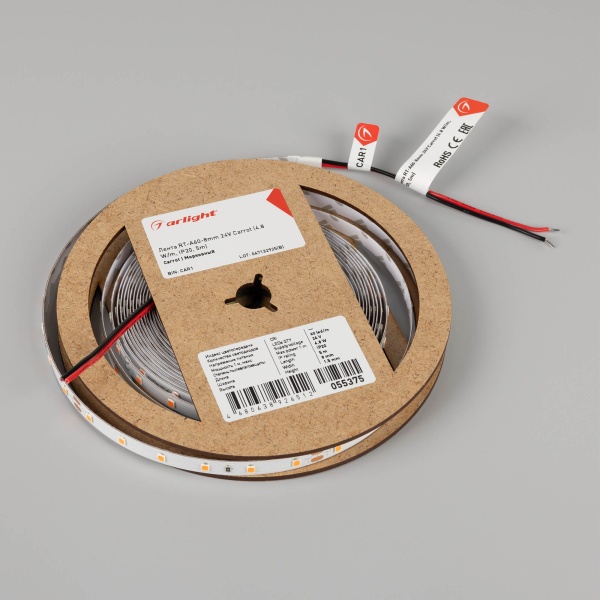 Лента RT-A60-8mm 24V Carrot (4.8 W/m, IP20, 5m) (Arlight, -)