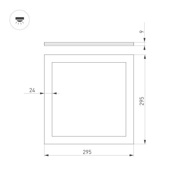 Светильник DL-INTENSO-S300x300-18W Warm3000 (WH, 120 deg, CRI90, 230V) (Arlight, IP40 Металл, 5 лет)