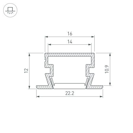 Профиль PDS-FS-3000 ANOD (Arlight, Алюминий)