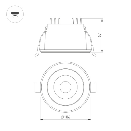 Светильник MS-ALORA-BUILT-R106-9W Day4000-MIX (BK, 60 deg, TRIAC) (Arlight, IP54 Пластик, 3 года)