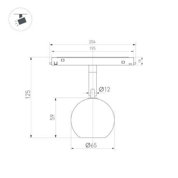 Светильник MAG-ORIENT-ORB-R60-10W Warm3000 (BK, 35 deg, 48V) (Arlight, IP20 Металл, 3 года)