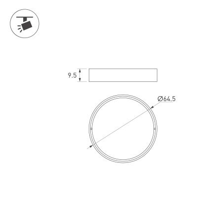 Насадка LGD-ARTIFACT-OVAL-LENS-R65 (BK) (Arlight, Металл)