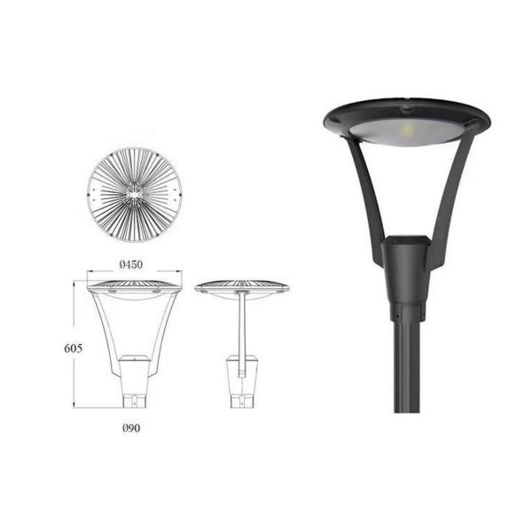 Уличный светодиодный светильник на столб G7006 60W 3000K