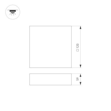 Светильник SP-QUADRO-S120x120-13W Warm3000 (WH, 120 deg, 230V) (Arlight, IP40 Металл, 3 года)