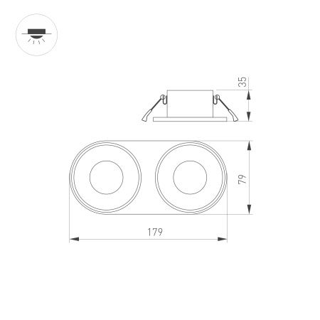 Корпус PLURIO-BASE-BUILT-RS185x85 (BK, 1-2, 200mA) (Arlight, IP20 Металл, 3 года)